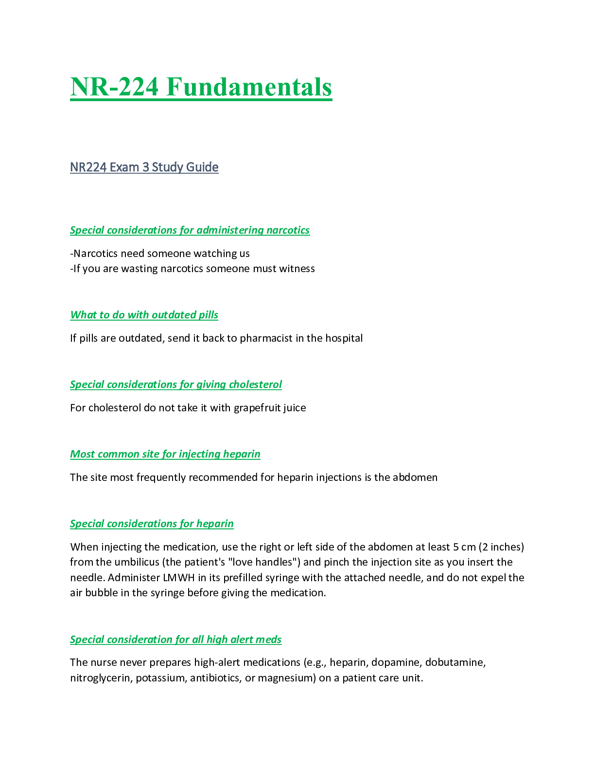 Preview image for NR224 / NR 224 Exam 3 Study Guide (Latest Update) Fundamentals - Chamberlain
